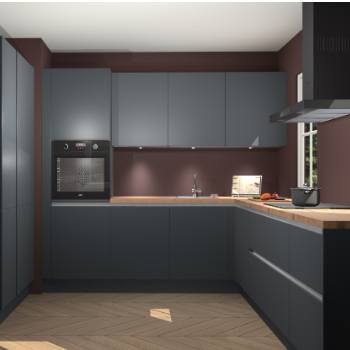 Onyxgrijze greeploze keuken Regina 77608