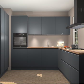 Onyxgrijze greeploze keuken Regina 77612