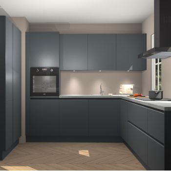 Onyxgrijze greeploze keuken Regina 77808