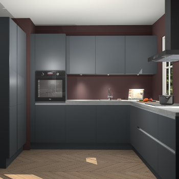 Onyxgrijze greeploze keuken Regina 77805