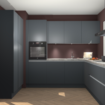 Onyxgrijze greeploze keuken Regina 77817