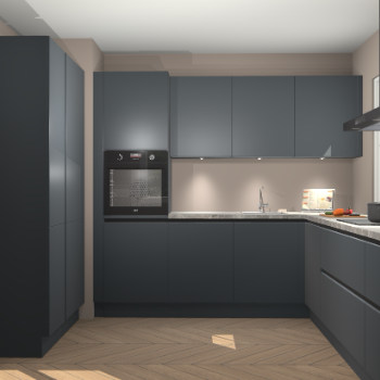 Onyxgrijze greeploze keuken Regina 77820