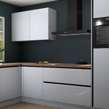 Sneeuwwitte hoogglans greeploze keuken Limonos 81231