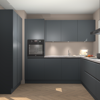 Onyxgrijze greeploze keuken Regina 77826