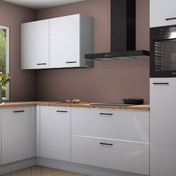 Sneeuwwitte hoogglans keuken Limonos 81229