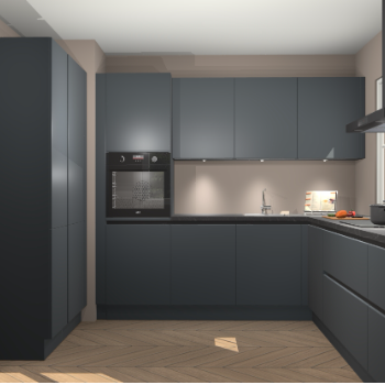 Onyxgrijze greeploze keuken Regina 77832