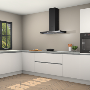 Zijdegrijze greeploze keuken Tychy 80216