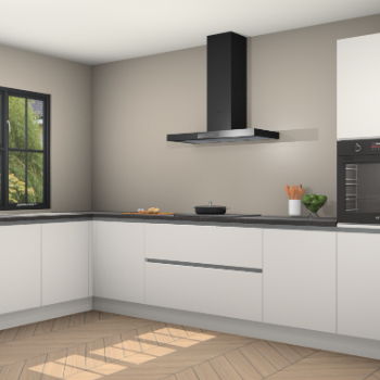 Zijdegrijze greeploze keuken Tychy 80280