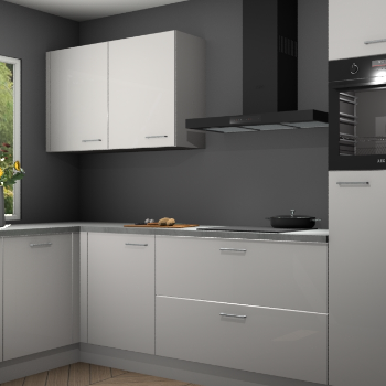 Zijdegrijze hoogglans keuken Limonos 81333