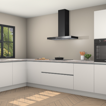 Zijdegrijze greeploze keuken Tychy 80339