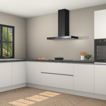 Zijdegrijze greeploze keuken Tychy 80354