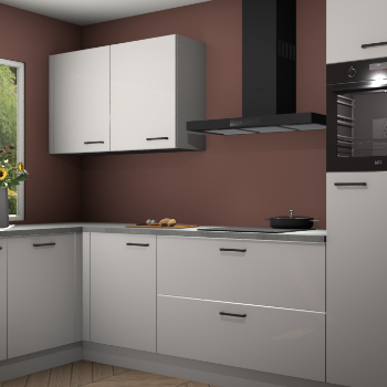 Zijdegrijze hoogglans keuken Limonos 81336