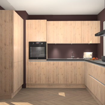 Madera Natuur greeploze keuken Regina 77874