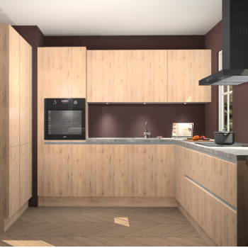Madera Natuur greeploze keuken Regina 77880
