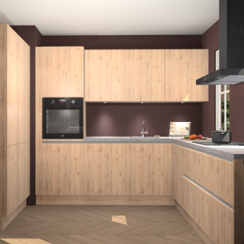 Madera Natuur greeploze keuken Regina 77886