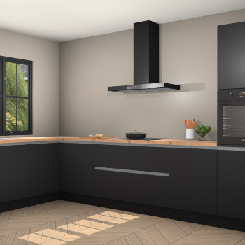 Zwarte greeploze keuken Tychy 80469