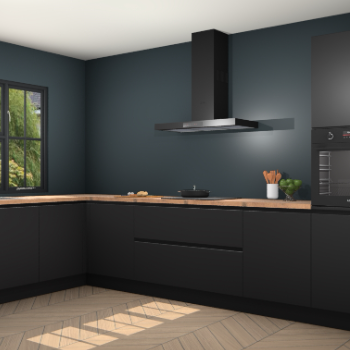 Zwarte greeploze keuken Tychy 80472