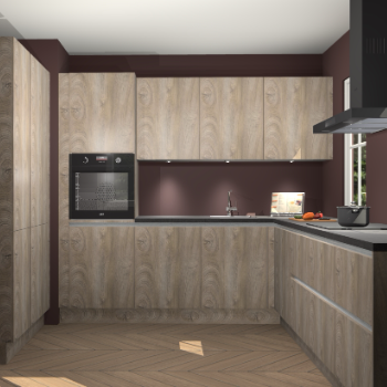 Cantaro eiken greeploze keuken Regina 78298