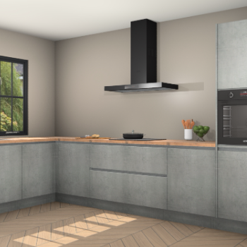 Beton parelgrijs greeploze keuken Tychy 82364