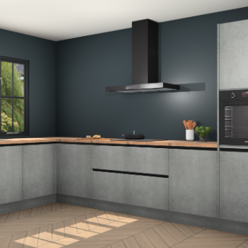 Beton parelgrijs greeploze keuken Tychy 82367