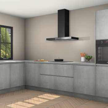 Beton parelgrijs greeploze keuken Tychy 82382