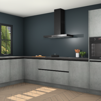 Beton parelgrijs greeploze keuken Tychy 82424