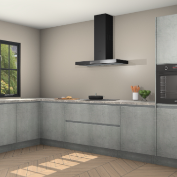 Beton parelgrijs greeploze keuken Tychy 82428