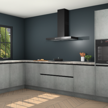 Beton parelgrijs greeploze keuken Tychy 82431