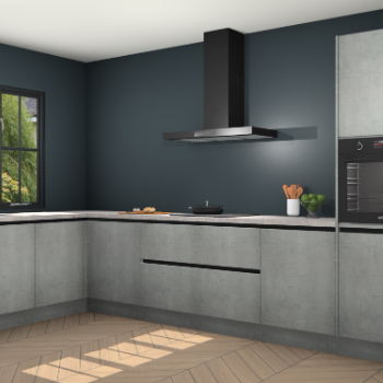 Beton parelgrijs greeploze keuken Tychy 82449