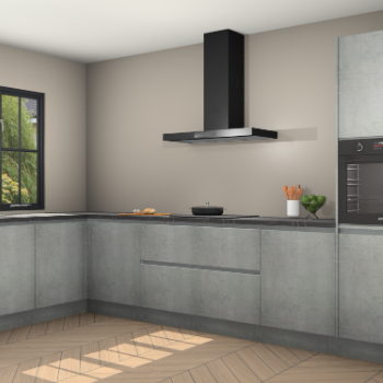 Beton parelgrijs greeploze keuken Tychy 82460