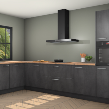 Beton zwarte keuken Tychy 82611