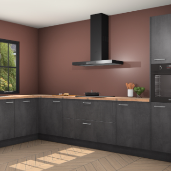 Beton zwarte keuken Tychy 82612