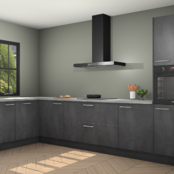 Beton zwarte keuken Tychy 82660