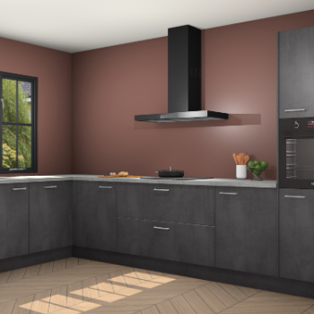 Beton zwarte keuken Tychy 82661