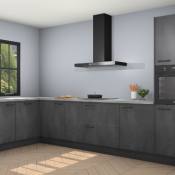 Beton zwarte keuken Tychy 82663