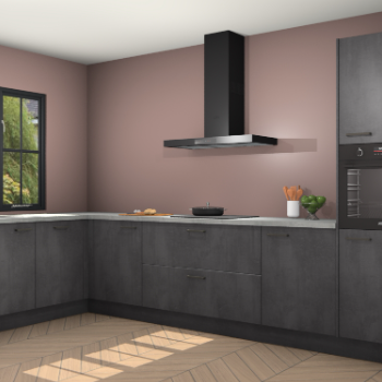 Beton zwarte keuken Tychy 82664