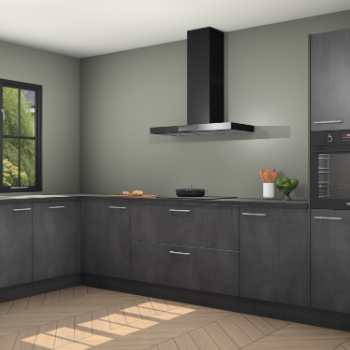 Beton zwarte keuken Tychy 82666