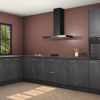 Beton zwarte keuken Tychy 82667