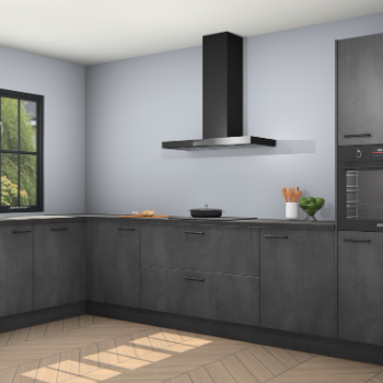 Beton zwarte keuken Tychy 82669