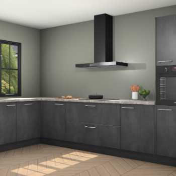 Beton zwarte keuken Tychy 82757