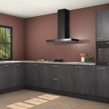 Beton zwarte keuken Tychy 82758