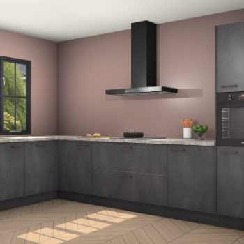 Beton zwarte keuken Tychy 82766