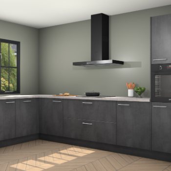 Beton zwarte keuken Tychy 83007