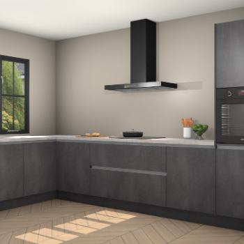 Beton zwarte greeploze keuken Tychy 83009