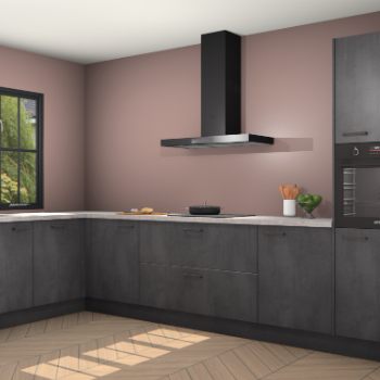 Beton zwarte keuken Tychy 83011