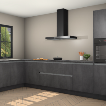 Beton zwarte greeploze keuken Tychy 83203