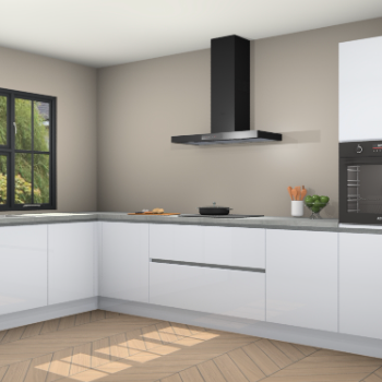 Sneeuwwitte hoogglans greeploze keuken Tychy 80845