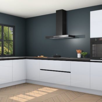 Sneeuwwitte hoogglans greeploze keuken Tychy 81042