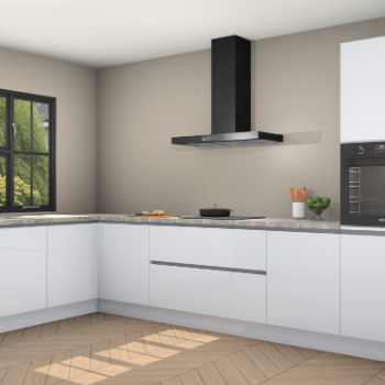 Sneeuwwitte hoogglans greeploze keuken Tychy 81057