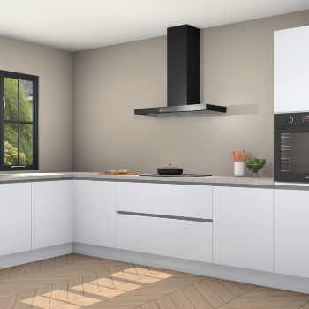 Sneeuwwitte hoogglans greeploze keuken Tychy 81094